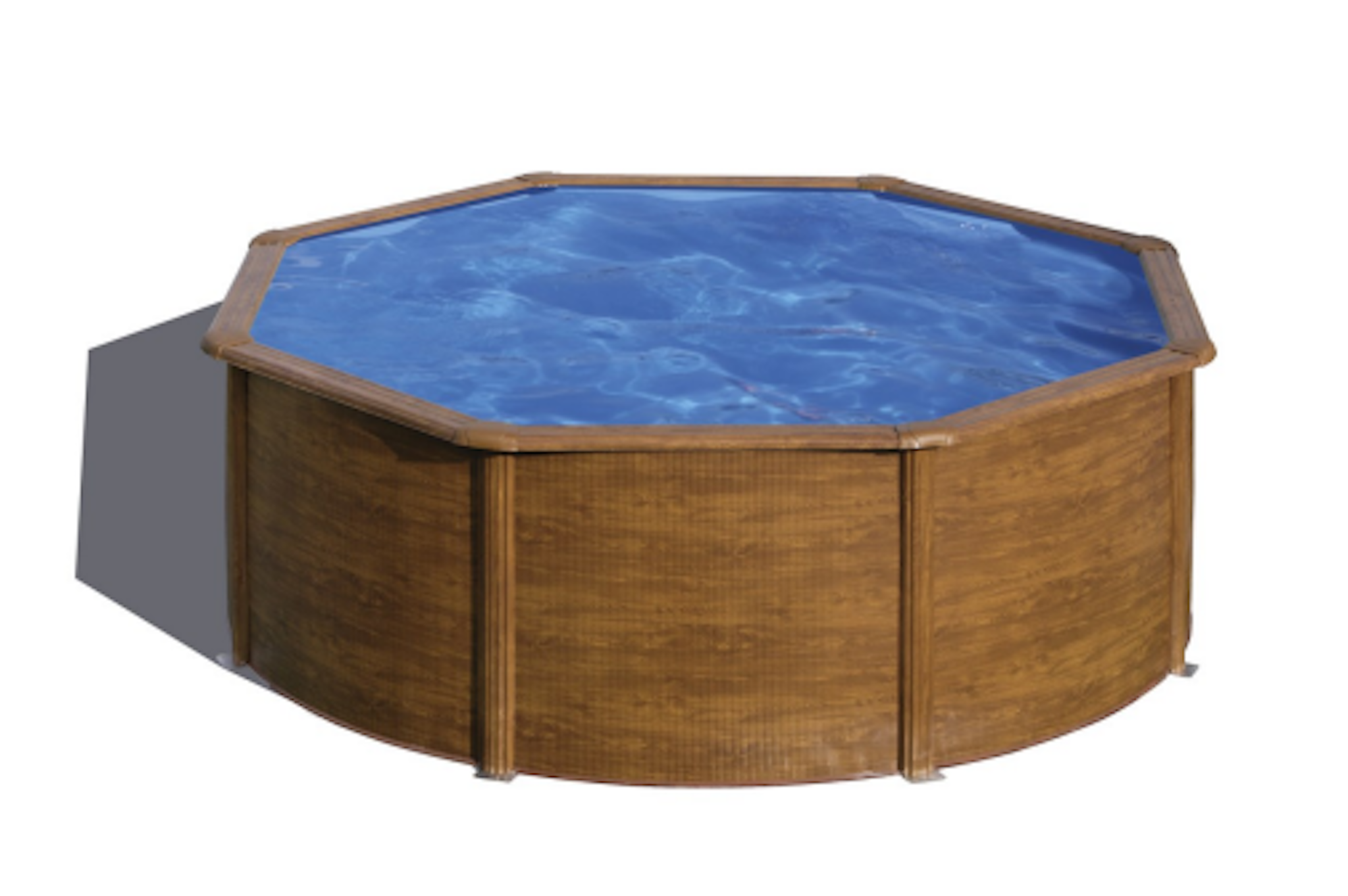 myPOOL Swimming Pool Poolset Feeling Holzoptik - Rund mit Stahlwandbecken Höhe 1